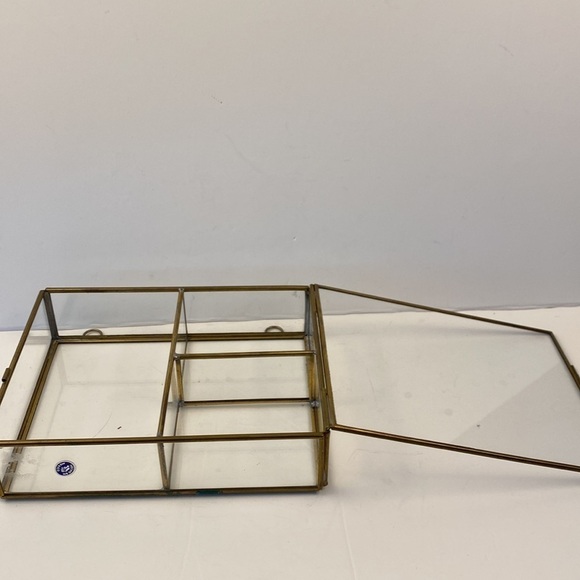 GLASS brass display case jewelry case box locking hinge mini miniature small - Picture 8 of 15